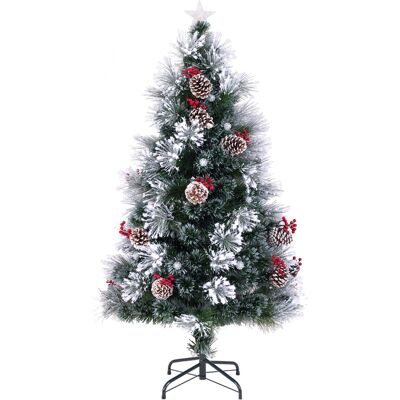 Sapin de Noël floconné 150 cm - 49 LED, 8 modes, fibres optiques - Publicité Sapin de Noël floconné 150 cm - 49 LED, 8 modes, fibres optiques - Publicité