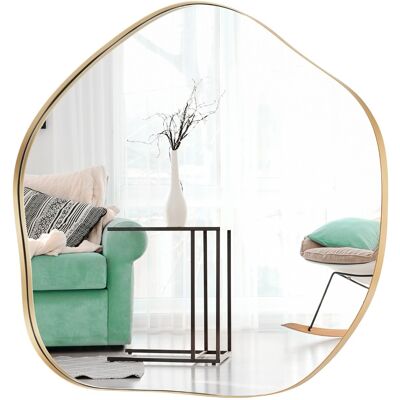CostwayMiroir Mural Irrégulier 75,5 x 70 Cm Miroir Asymétrique avec Cadre en Métal avec Vis d'Expansion Miroir de Courtoisie Décoratif pour Salon Or - Publicité CostwayMiroir Mural Irrégulier 75,5 x 70 Cm Miroir Asymétrique avec Cadre en Métal avec Vis d'Expansion Miroir de Courtoisie Décoratif pour Salon Or - Publicité