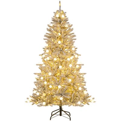 CostwaySapin de Noël Artificiel Enneigé de 180 cm avec 51 Boules Lumineuses 250 LED Blanc Chaud 637 Branches Télécommande et Minuteur Argent - Publicité CostwaySapin de Noël Artificiel Enneigé de 180 cm avec 51 Boules Lumineuses 250 LED Blanc Chaud 637 Branches Télécommande et Minuteur Argent - Publicité