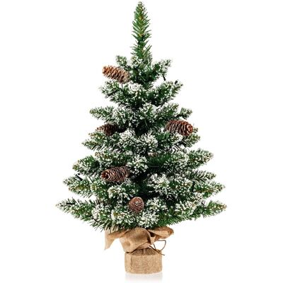 CostwayMini Sapin de Noël 64 cm 50 Lumières LED 75 Pointes de Branches 8 Pommes de Pin 8 Modes d'Éclairage Neige Réaliste - Publicité CostwayMini Sapin de Noël 64 cm 50 Lumières LED 75 Pointes de Branches 8 Pommes de Pin 8 Modes d'Éclairage Neige Réaliste - Publicité