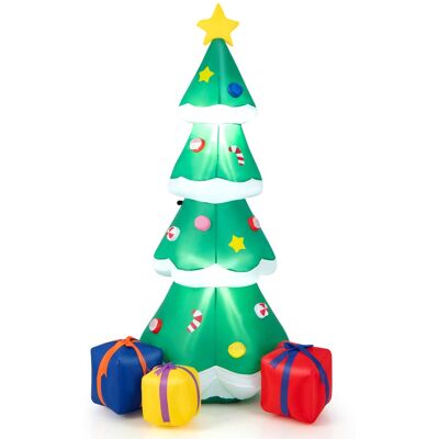 CostwaySapin de Noël Gonflable 180CM avec 3 Paquets Décorations avec Lumières LED Arbre de Noël avec Sac de Sable Piquets Intégrés Multicolore - Publicité CostwaySapin de Noël Gonflable 180CM avec 3 Paquets Décorations avec Lumières LED Arbre de Noël avec Sac de Sable Piquets Intégrés Multicolore - Publicité