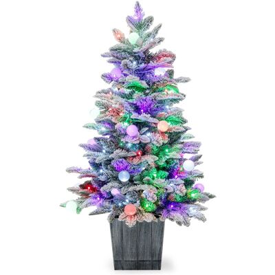 Sapin de Noël Costway 100cm - Neigé, Pré-éclairé, 148 Branches - Publicité Sapin de Noël Costway 100cm - Neigé, Pré-éclairé, 148 Branches - Publicité
