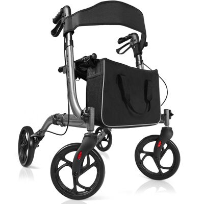 CostwayDéambulateur à 4 Roues Pliable avec Frein en Aluminium Hauteur Réglable 82-94,5cm Charge Max 135KG Gris - Publicité CostwayDéambulateur à 4 Roues Pliable avec Frein en Aluminium Hauteur Réglable 82-94,5cm Charge Max 135KG Gris - Publicité
