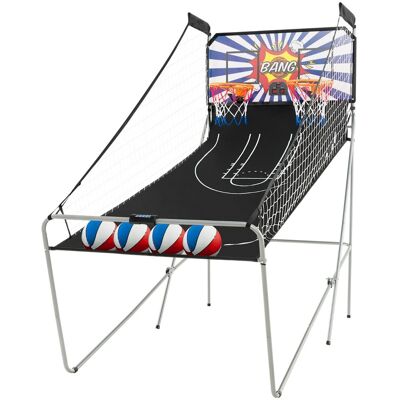 CostwayJeu de Basketball Arcade Pliable à 2 Panier 4 Balles Pompe de Gonflage Panier de Basketball pour 1 à 4 Joueurs avec Système de Pointage Noir - Publicité CostwayJeu de Basketball Arcade Pliable à 2 Panier 4 Balles Pompe de Gonflage Panier de Basketball pour 1 à 4 Joueurs avec Système de Pointage Noir - Publicité