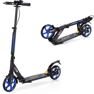 CostwayTrottinette à 2 Roues avec Frein Pliable 3 Hauteures Aajustables Fait en Alliage d'Aluminium Charge Max.100KG Noir et Bleu - Publicité CostwayTrottinette à 2 Roues avec Frein Pliable 3 Hauteures Aajustables Fait en Alliage d'Aluminium Charge Max.100KG Noir et Bleu - Publicité