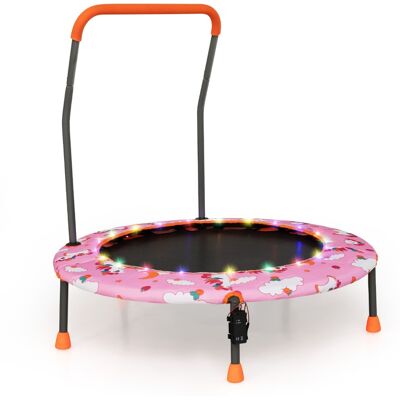 CostwayTrampoline pour Enfants Ø92CM Lumineux avec Poignée Amovible Charge 25KG pour Sports de Saut Intérieur Extérieur Rose - Publicité CostwayTrampoline pour Enfants Ø92CM Lumineux avec Poignée Amovible Charge 25KG pour Sports de Saut Intérieur Extérieur Rose - Publicité