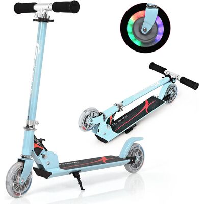 CostwayTrottinette Enfant 2 Roues Patinette Enfant Pliable Scooter Enfant Kick avec LED Lumière Hauteur Réglable Bleu - Publicité CostwayTrottinette Enfant 2 Roues Patinette Enfant Pliable Scooter Enfant Kick avec LED Lumière Hauteur Réglable Bleu - Publicité