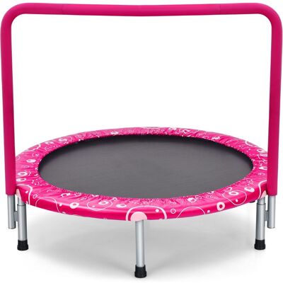 CostwayTrampoline Enfants Pliable Ø 92 cm avec Housse de Sécurité Matelassée et Poignée Recouverte Intérieur 150 KG Rose+Noir - Publicité CostwayTrampoline Enfants Pliable Ø 92 cm avec Housse de Sécurité Matelassée et Poignée Recouverte Intérieur 150 KG Rose+Noir - Publicité