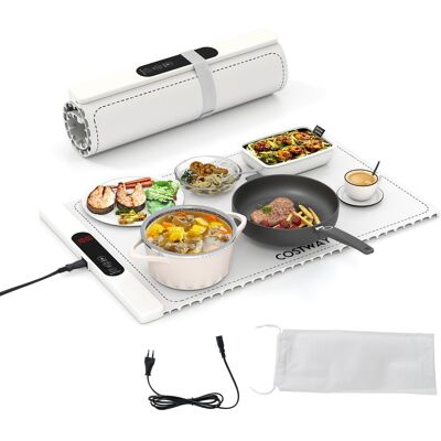 CostwayTapis Chauffant Électrique pour Aliments Plateau en Silicone Enroulable avec Chauffage Rapide Température et Minuterie Réglables Blanc - Publicité CostwayTapis Chauffant Électrique pour Aliments Plateau en Silicone Enroulable avec Chauffage Rapide Température et Minuterie Réglables Blanc - Publicité