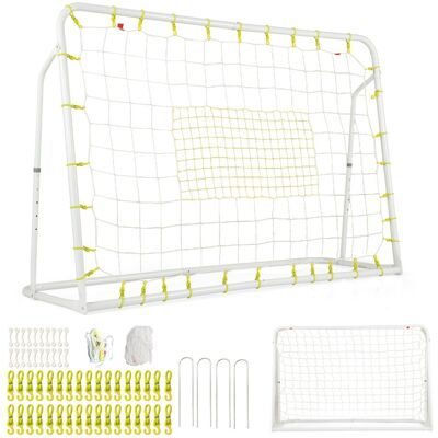 CostwayBut de Football Exterieur 2 en 1 à 187 x 122,5 cm Cage de Foot avec Filet de Rebond Angle Réglable Cadre en Métal pour 6+ Ans Blanc - Publicité CostwayBut de Football Exterieur 2 en 1 à 187 x 122,5 cm Cage de Foot avec Filet de Rebond Angle Réglable Cadre en Métal pour 6+ Ans Blanc - Publicité