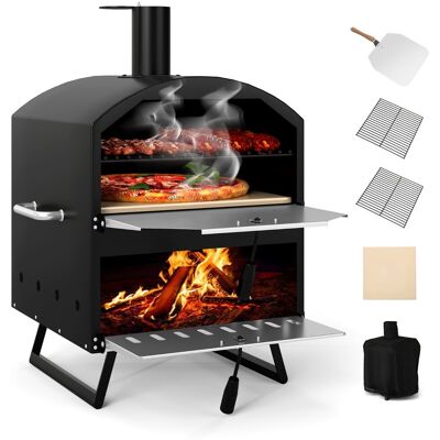 CostwayFour à Pizza Extérieur à Bois Four à Pizza à Deux Couches Extra-Large avec Pierre Carrée Pelle à Pizza Grilles de Cuisson & Housse Noir - Publicité CostwayFour à Pizza Extérieur à Bois Four à Pizza à Deux Couches Extra-Large avec Pierre Carrée Pelle à Pizza Grilles de Cuisson & Housse Noir - Publicité