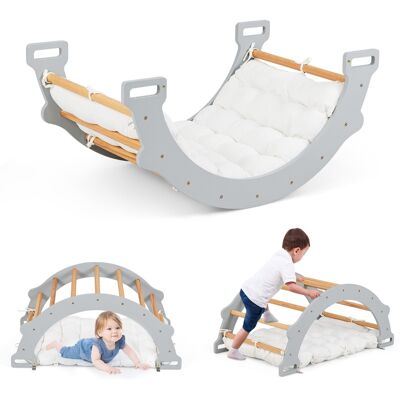 CostwayArche d Escalade Montessori 3 en 1 à Bascule Coussin Moelleux pour Grimper ou Se Reposer Utilisable Intérieur/Extérieur Gris - Publicité CostwayArche d Escalade Montessori 3 en 1 à Bascule Coussin Moelleux pour Grimper ou Se Reposer Utilisable Intérieur/Extérieur Gris - Publicité