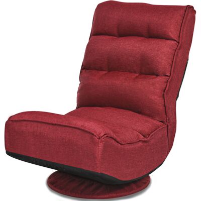 CostwayChaise Relax Pliable et Réglable en 5 Positions Pivotant 360° Rembourrée Confortable Idéale pour Lire Regarder la TV Rouge Vin - Publicité CostwayChaise Relax Pliable et Réglable en 5 Positions Pivotant 360° Rembourrée Confortable Idéale pour Lire Regarder la TV Rouge Vin - Publicité