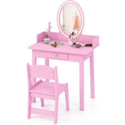 Costway - Coiffeuse - Miroir amovible - Coiffeuse - Publicité Costway - Coiffeuse - Miroir amovible - Coiffeuse - Publicité