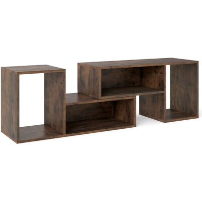CostwayMeuble TV Console 2 Pièces Centre de Divertissement Minimaliste pour TV de 50 55 60 Pouces avec Étagères Modulables et Ouvertes Café - Publicité CostwayMeuble TV Console 2 Pièces Centre de Divertissement Minimaliste pour TV de 50 55 60 Pouces avec Étagères Modulables et Ouvertes Café - Publicité