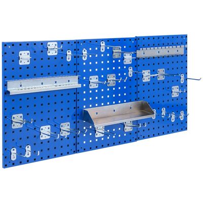 CostwayOrganiseur Mural en Panneau Perforé Kit de Rangement d'Outils en Métal avec 3 Panneaux Perforés 28 Accessoires de Suspension Bleu Marine - Publicité CostwayOrganiseur Mural en Panneau Perforé Kit de Rangement d'Outils en Métal avec 3 Panneaux Perforés 28 Accessoires de Suspension Bleu Marine - Publicité
