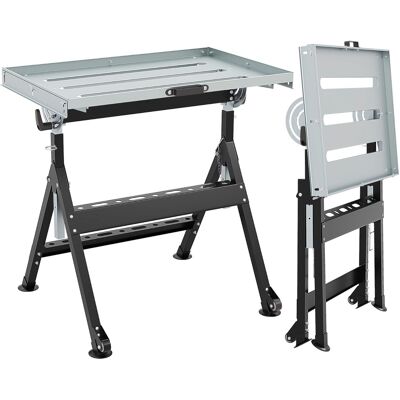 CostwayTable de Soudage Pliante avec Plateau de 78x51cm Établi de Soudage 2 Roues Fixes 4 Hauteurs 80-95cm 5 Angles Charge 180kg Noir - Publicité CostwayTable de Soudage Pliante avec Plateau de 78x51cm Établi de Soudage 2 Roues Fixes 4 Hauteurs 80-95cm 5 Angles Charge 180kg Noir - Publicité