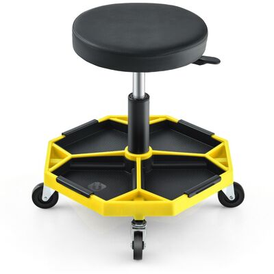 CostwayTabouret de Mécanicien à Vérin Pneumatique et à Roulettes D une Capacité de 150 kg Siège à Roulettes Réglable avec Siège Rembourré Jaune - Publicité CostwayTabouret de Mécanicien à Vérin Pneumatique et à Roulettes D une Capacité de 150 kg Siège à Roulettes Réglable avec Siège Rembourré Jaune - Publicité