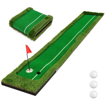 CostwayTapis de Putting Golf Tapis de Pratique Golf 300 CM avec Gazon Artificiel 3 Balles de Golf et 2 Tailles de Trou Cadeau Idéal pour Golfeurs - Publicité CostwayTapis de Putting Golf Tapis de Pratique Golf 300 CM avec Gazon Artificiel 3 Balles de Golf et 2 Tailles de Trou Cadeau Idéal pour Golfeurs - Publicité