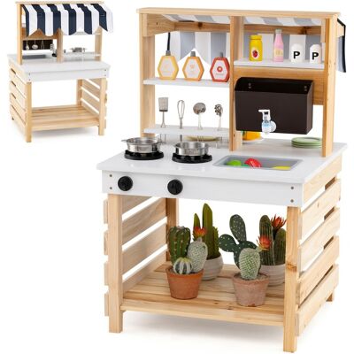 CostwayCuisine de Jeu 2 en 1 en Bois avec Cuisinières Evier Réservoir à Eau Robinet et Ustensiles de Cuisine avec Toit pour 3+ Ans Naturel - Publicité CostwayCuisine de Jeu 2 en 1 en Bois avec Cuisinières Evier Réservoir à Eau Robinet et Ustensiles de Cuisine avec Toit pour 3+ Ans Naturel - Publicité