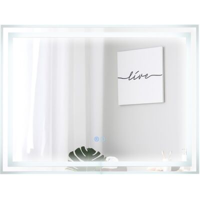 Costway Miroir de Salle de Bain LED - 80x60cm, Double Lumière, Antibuée - Publicité Costway Miroir de Salle de Bain LED - 80x60cm, Double Lumière, Antibuée - Publicité