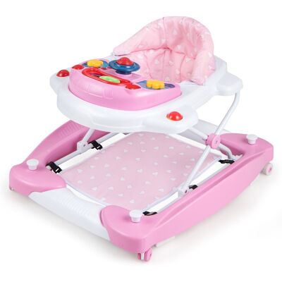 CostwayTrotteur Évolutif avec Lumière&Musique Trotteur Marche Pliable avec 3 Hauteur Réglable Charge 12 kg pour Bébé de 6 Mois + Rose - Publicité CostwayTrotteur Évolutif avec Lumière&Musique Trotteur Marche Pliable avec 3 Hauteur Réglable Charge 12 kg pour Bébé de 6 Mois + Rose - Publicité