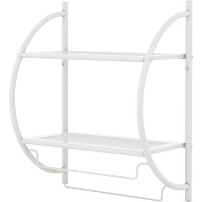 CostwayEtagère Murale de Salle de Bain Porte-serviettes avec 2 Tablettes et 2 Barres en Métal Chromé 45x25,5x55cm Blanc - Publicité CostwayEtagère Murale de Salle de Bain Porte-serviettes avec 2 Tablettes et 2 Barres en Métal Chromé 45x25,5x55cm Blanc - Publicité
