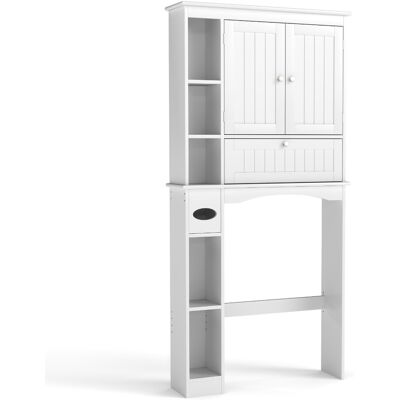CostwayMeuble de Rangement au-dessus des Toilettes Étagère au-dessus des WC avec 2 Portes Étagère Réglable et Barre Inférieure Support Blanc - Publicité CostwayMeuble de Rangement au-dessus des Toilettes Étagère au-dessus des WC avec 2 Portes Étagère Réglable et Barre Inférieure Support Blanc - Publicité