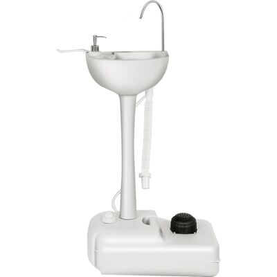 CostwayÉvier de Camping à Roulette avec Réservoir d'Eau de 17 L Pompe à Pied Porte-serviettes Distributeur de Savon Inclus - Publicité CostwayÉvier de Camping à Roulette avec Réservoir d'Eau de 17 L Pompe à Pied Porte-serviettes Distributeur de Savon Inclus - Publicité