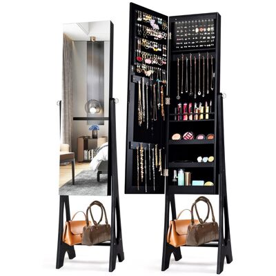 Costway Armoire à Bijoux avec Éclairage LED - Organisateur de Bijoux - Noir - Publicité Costway Armoire à Bijoux avec Éclairage LED - Organisateur de Bijoux - Noir - Publicité