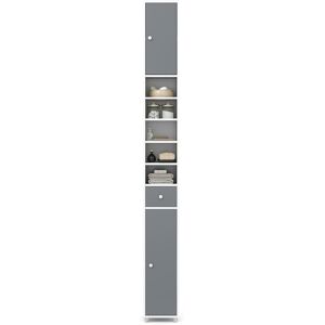 CostwayMeuble de Rangement Salle de Bain Meuble Colonne avec 2 Placards à Porte 1 Tiroir et 5 Étagères Réglables 20 x 20 x 180cm Gris et Blanc - Publicité CostwayMeuble de Rangement Salle de Bain Meuble Colonne avec 2 Placards à Porte 1 Tiroir et 5 Étagères Réglables 20 x 20 x 180cm Gris et Blanc - Publicité