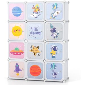 CostwayArmoire Portable pour Enfants 12 Cubes avec 2 Sections Penderie Organisateur de Rangement pour Enfants pour Chambre D'enfant Blanc - Publicité CostwayArmoire Portable pour Enfants 12 Cubes avec 2 Sections Penderie Organisateur de Rangement pour Enfants pour Chambre D'enfant Blanc - Publicité