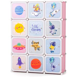 CostwayArmoire Portable pour Enfants 12 Cubes avec 2 Sections Penderie Organisateur de Rangement pour Enfants pour Chambre D'enfant Rose - Publicité CostwayArmoire Portable pour Enfants 12 Cubes avec 2 Sections Penderie Organisateur de Rangement pour Enfants pour Chambre D'enfant Rose - Publicité
