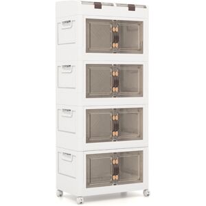 CostwayBacs de Rangement Pliables de 210L avec Couvercles Lot de 4 Conteneurs de Rangement Empilables en Plastique avec Roulettes Blanc - Publicité CostwayBacs de Rangement Pliables de 210L avec Couvercles Lot de 4 Conteneurs de Rangement Empilables en Plastique avec Roulettes Blanc - Publicité