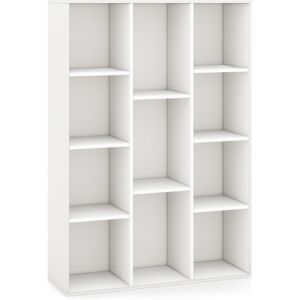 CostwayBibliothèque Géométrique à 11 Cubes Moderne Vitrine Ouverte Multifonctionnelle pour Rangement des Livres avec Kits Anti-basculement Blanc - Publicité CostwayBibliothèque Géométrique à 11 Cubes Moderne Vitrine Ouverte Multifonctionnelle pour Rangement des Livres avec Kits Anti-basculement Blanc - Publicité