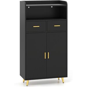 CostwayArmoire de Rangement de Cuisine 113 CM Armoire de Garde-Manger avec Portes 2 Tiroirs Étagère Réglable Buffet Moderne Noir - Publicité CostwayArmoire de Rangement de Cuisine 113 CM Armoire de Garde-Manger avec Portes 2 Tiroirs Étagère Réglable Buffet Moderne Noir - Publicité