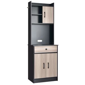 CostwayBuffet de Cuisine Meuble Cuisine Rangement avec 3 Portes et 1 Niche de Rangement Passe-Câble 60 x 40 x 180 CM Noir - Publicité CostwayBuffet de Cuisine Meuble Cuisine Rangement avec 3 Portes et 1 Niche de Rangement Passe-Câble 60 x 40 x 180 CM Noir - Publicité