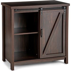 CostwayBuffet Meuble de Rangement Cabinet de Cuisine Indépendant avec Porte Coulissante de Grange Plateau Spacieux 4 Compartiments Marron - Publicité CostwayBuffet Meuble de Rangement Cabinet de Cuisine Indépendant avec Porte Coulissante de Grange Plateau Spacieux 4 Compartiments Marron - Publicité