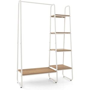 CostwayPortant-Vêtements avec 5 Etagères en Bois Penderie Rangement pour Chaussures Sac à Main Echarpe Naturel - Publicité CostwayPortant-Vêtements avec 5 Etagères en Bois Penderie Rangement pour Chaussures Sac à Main Echarpe Naturel - Publicité
