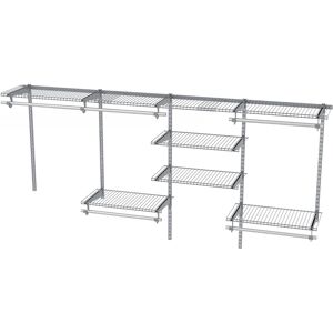 CostwaySystème de Rangement pour Placard Étagères Murales Extensibles en Fil Métallique 122-244CM Organisation de Placard Réglable Gris - Publicité CostwaySystème de Rangement pour Placard Étagères Murales Extensibles en Fil Métallique 122-244CM Organisation de Placard Réglable Gris - Publicité