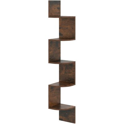 CostwayÉtagère d'Angle à 5 Niveaux Étagère Murale Flottante Organisateur de Rangement Mural Support en Bois Design Moderne Brun Rustique - Publicité CostwayÉtagère d'Angle à 5 Niveaux Étagère Murale Flottante Organisateur de Rangement Mural Support en Bois Design Moderne Brun Rustique - Publicité