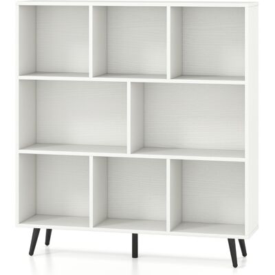 CostwayÉtagère à 8 Cubes Organisateur de Rangement Moderne avec 5 Pieds Métalliques Effilés Étagère Autoportante avec 2 Kits Antichute Blanc - Publicité CostwayÉtagère à 8 Cubes Organisateur de Rangement Moderne avec 5 Pieds Métalliques Effilés Étagère Autoportante avec 2 Kits Antichute Blanc - Publicité