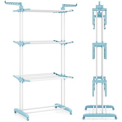 CostwayÉtendoir à Linge à Séchoir Pliant avec Ailes Latérales Rotatives et Étagères Pliables pour une Utilisation en Intérieur et en Extérieur Blanc - Publicité CostwayÉtendoir à Linge à Séchoir Pliant avec Ailes Latérales Rotatives et Étagères Pliables pour une Utilisation en Intérieur et en Extérieur Blanc - Publicité