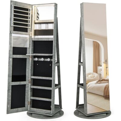 CostwayArmoire à Bijoux Pivotante à 360°avec Lumières LED 3 Couleurs Miroir Pleine Longueur & Étagère 3 Niveaux en Arrière Vert - Publicité CostwayArmoire à Bijoux Pivotante à 360°avec Lumières LED 3 Couleurs Miroir Pleine Longueur & Étagère 3 Niveaux en Arrière Vert - Publicité