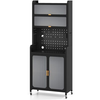 CostwayArmoire de Rangement Indépendant en Métal de 192CM de Haut avec Grand Plan de Travail Étagère Réglable 79 x 37 x 192 cm Noir - Publicité CostwayArmoire de Rangement Indépendant en Métal de 192CM de Haut avec Grand Plan de Travail Étagère Réglable 79 x 37 x 192 cm Noir - Publicité