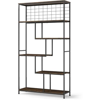 CostwayBibliothèque Haute à 6 Niveaux Étagère Autoportante Industrielle pour Plantes avec Filet en Métal Bibliothèque Géométrique Brun Rustique - Publicité CostwayBibliothèque Haute à 6 Niveaux Étagère Autoportante Industrielle pour Plantes avec Filet en Métal Bibliothèque Géométrique Brun Rustique - Publicité