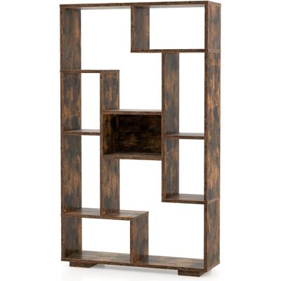CostwayBibliothèque Géométrique Moderne de 120 cm Étagères Ouvertes Étagère de Rangement Autoportante avec Kits Anti-basculement Café - Publicité CostwayBibliothèque Géométrique Moderne de 120 cm Étagères Ouvertes Étagère de Rangement Autoportante avec Kits Anti-basculement Café - Publicité