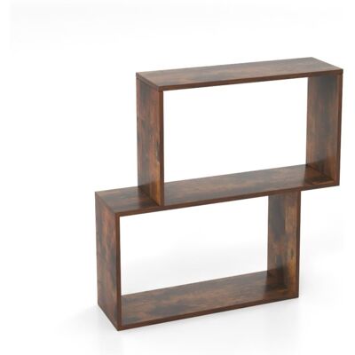 CostwayBibliothèque Géométrique à 3 Niveaux Bibliothèque en Bois Autoportante avec 2 Compartiments Cubiques Étagère de Rangement Ouverte Café - Publicité CostwayBibliothèque Géométrique à 3 Niveaux Bibliothèque en Bois Autoportante avec 2 Compartiments Cubiques Étagère de Rangement Ouverte Café - Publicité