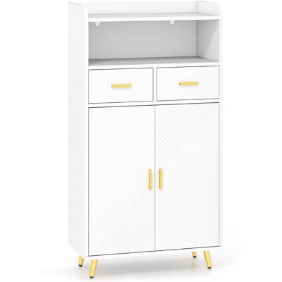CostwayArmoire de Rangement de Cuisine 113 CM Armoire de Garde-Manger avec Portes 2 Tiroirs Étagère Réglable Buffet Moderne Blanc - Publicité CostwayArmoire de Rangement de Cuisine 113 CM Armoire de Garde-Manger avec Portes 2 Tiroirs Étagère Réglable Buffet Moderne Blanc - Publicité