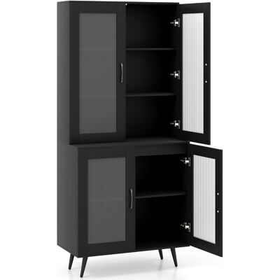 CostwayBuffet de 178,5cm de Haut avec 4 Portes Transparentes Étagère Réglable Buffet Indépendant avec Pieds en Métal Noir - Publicité CostwayBuffet de 178,5cm de Haut avec 4 Portes Transparentes Étagère Réglable Buffet Indépendant avec Pieds en Métal Noir - Publicité